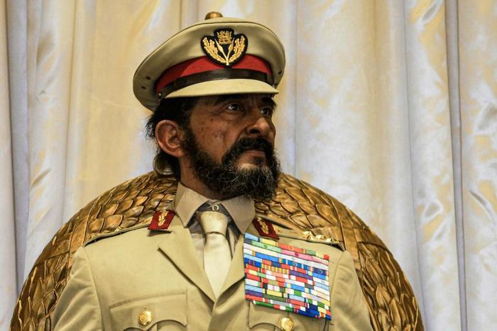 A waxwork of former emperor Haile Selassie in his palace compound