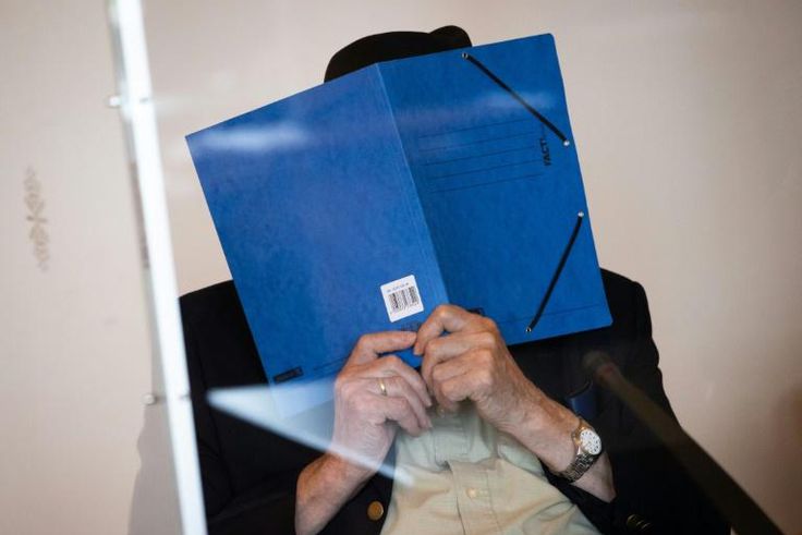Bruno Dey, a former SS-watchman at the Stutthof concentration camp and seen hiding his face in the courtroom at a hearing in June, denies guilt
