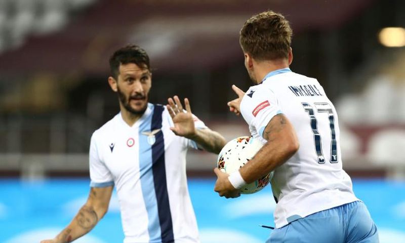 Ciro Immobile scored his 29th league goal of the season for Lazio thanks to Spanish midfielder Luis Alberto's pinpoint pass