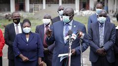 Education CS George Magoha during a recent inspection of schools in Nakuru County