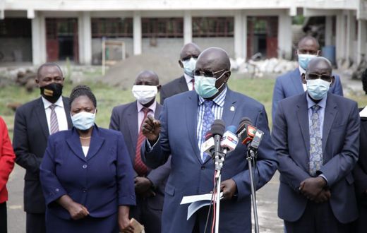 Education CS George Magoha during a recent inspection of schools in Nakuru County