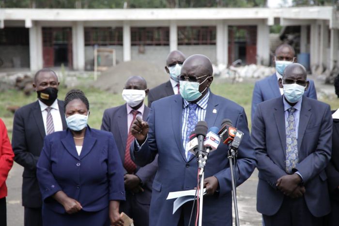 Education CS George Magoha during a recent inspection of schools in Nakuru County