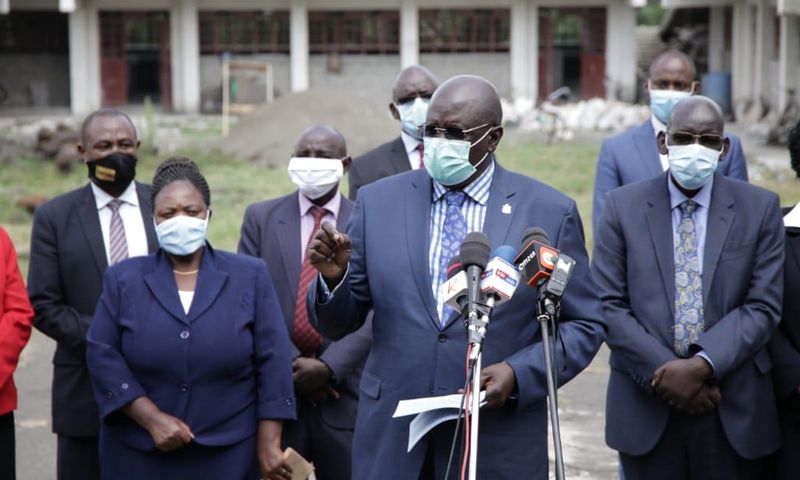 Education CS George Magoha during a recent inspection of schools in Nakuru County