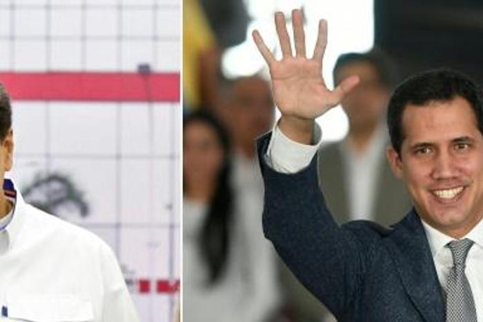 Washington suggested that both leftist Venezuean president Nicolas Maduro (L) and his rival Juan Guaido -- previously backed by the US -- step aside in favour of a transitional administration made up of members of both their parties
