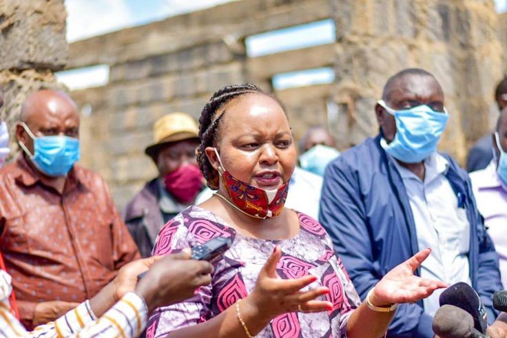 Kirinyaga Governor Anne Mumbi Waiguru inspecting a county project. 23 MCAs on June 9, 2020 voted to impeach her over gross misconduct and abuse of office