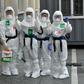 South Korean nurses wearing protective gear pose as they start their shift to care for patients infected with the COVID-19 coronavirus at a hospital in Daegu -- the country reported zero new infections for the first time