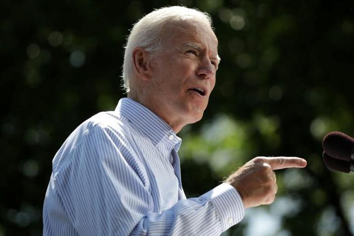 In this file photo taken on May 18, 2019, former US Vice President Joe Biden speaks during the kick off of his presidential election campaign in Philadelphia, Pennsylvania