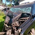 The car in which Jubilee Party Secretary-General Raphael Tuju was travelling in when he was involved in an accident along the Nairobi-Nakuru Highway on February 12, 2020