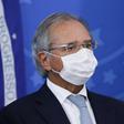 Brazil's Economy Minister Paulo Guedes -- seen here in March 2020 -- has warned of a possible "economic collapse" because of stay-at-home measures designed to curb the spread of the novel coronavirus