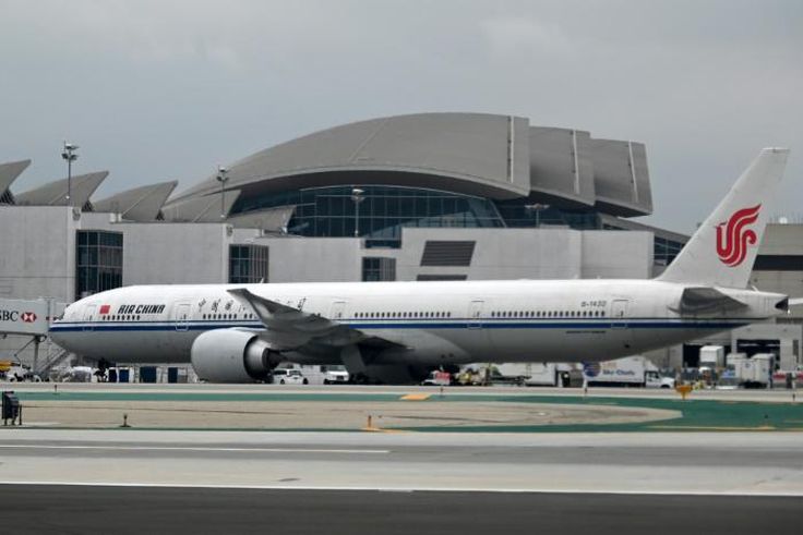 An Air China jet at a gate at Los Angeles International Airport, California on May 9, 2019
