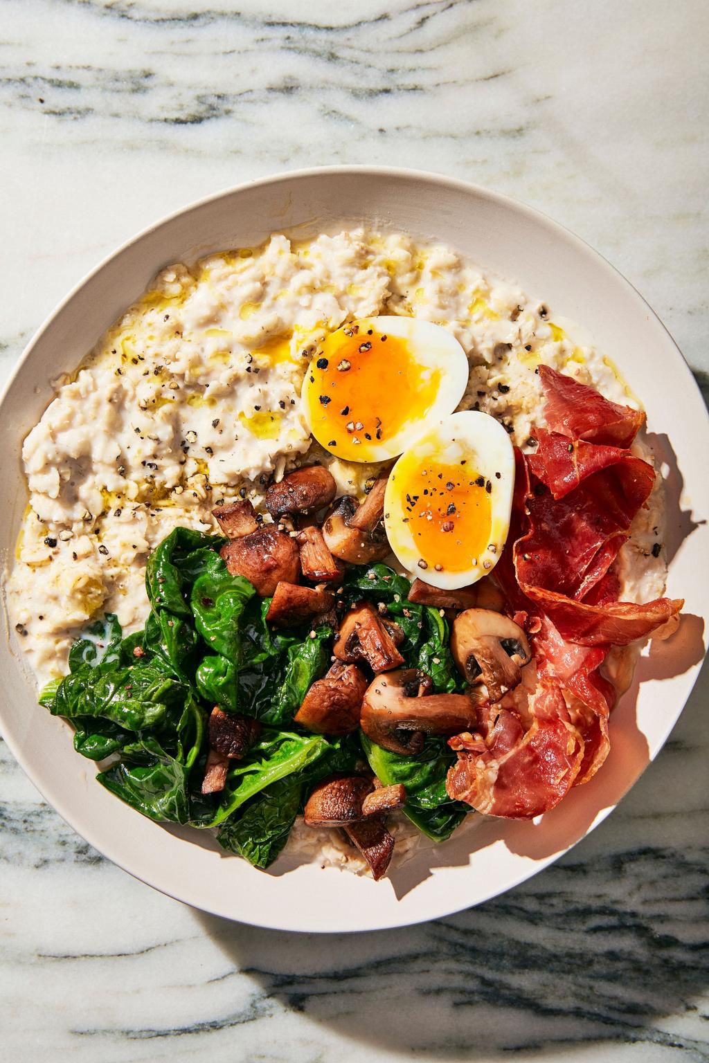 This is the Savory Oatmeal Bowl, the awesome recipe for which is below.