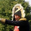 Sokolov is shown playing Napoleon in a historical reenactment of his 1812 Russian campaign