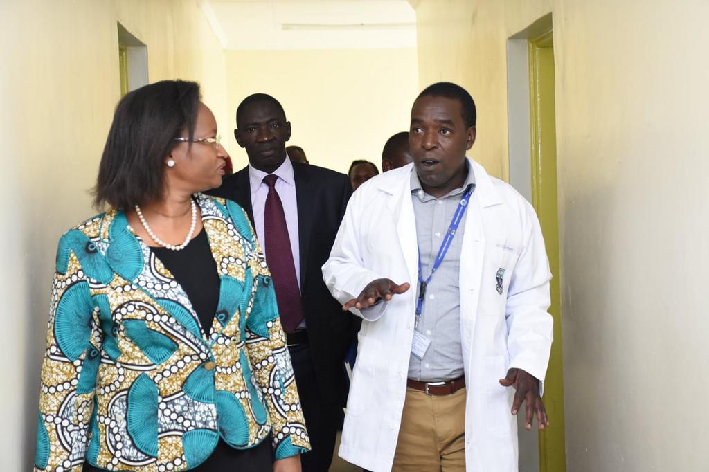 Health PS Susan Mochache with KNH CEO Dr Evanson Kamuri. Only staff, authorized personnel and visitors to access KNH - CEO Dr Kamuri announces