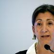French-Colombian politician and former FARC hostage Ingrid Betancourt speaking at a conference in Bogota, Colombia in May 2016