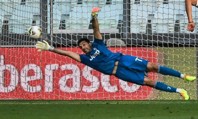 Buffon could not quite stretch enough to keep out Belotti's penalty
