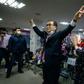 Defector and former North Korean diplomat Thae Yong Ho celebrates his election in the Gangnam constituency on behalf of the conservative United Future Party
