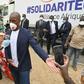 Didier Drogba speaks to media as he helps distribution of food and sanitary  products in Abidjan