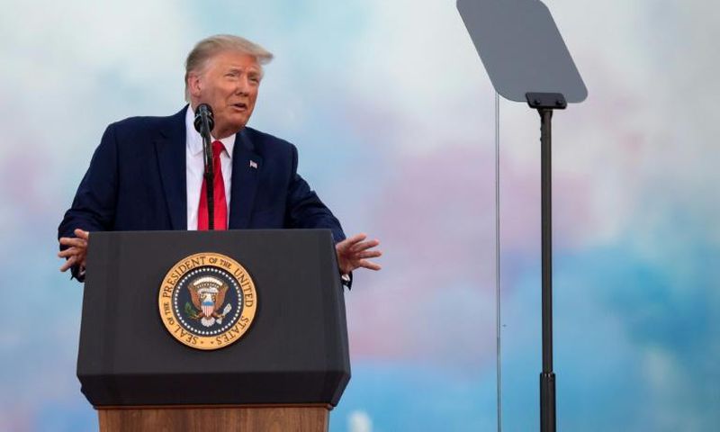 US President Donald Trump described his idea for a national park of "American heroes" while speaking on July 4, 2020, in the White House garden