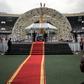 Funerals are no small affair in DR Congo. Pictured: The coffin of former premier and opposition leader Etienne Tshisekedi, the father of President Felix Tshisekedi, at ceremonies last May