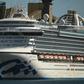 Cruise liner Ruby Princess sits in the harbour in Port Kembla, south of Sydney, on April 6, 2020