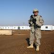 US soldiers keep guard at the Taji base which houses American and Iraqi troops north of the capital Baghdad