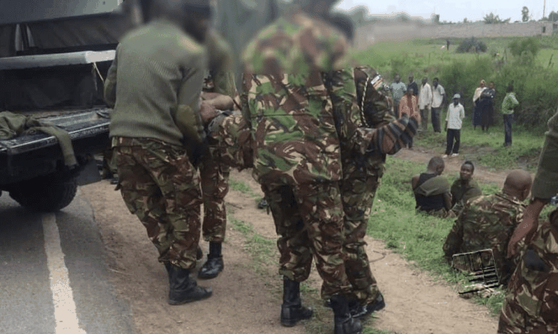 1 police officer dead, 7 others missing after lorry they were travelling in was swept away by floods in Chemoe, Baringo County
