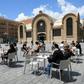 Keen to catch up after two months in lockdown, people ventured out to enjoy the sun at a Tarragona restaurant