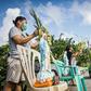 Roman Catholic priest Pepe Quitorio delivers blessing from a motorised tricycle in Borongan in the central Philippines