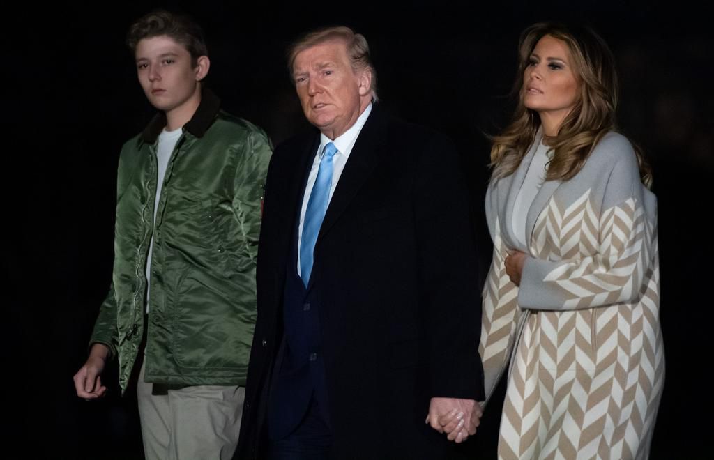 Barron Trump with Donald and Melania