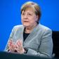 German Chancellor Angela Merkel addresses a press conference on German government's measures to avoid further spread of the novel coronavirus COVID-19, on April 15, 2020