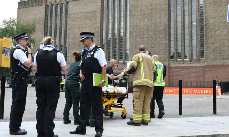 The fall left the young boy, who was visiting London with his family at the time of the attack, with a broken spine, legs and arms