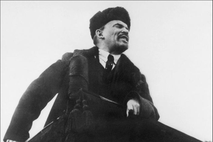 A statue of Vladimir Lenin (pictured addressing supporters in October 1918 in Moscow) is to be unveiled for the first time on territory of the former West Germany, decades after the Berlin Wall was torn down