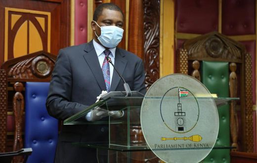 National Assembly Speaker Justin Muturi during the swearing-in of Rachael Ameso Amolo to the Parliamentary Service Commission
