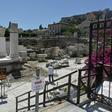 A man walks at the archaeological site of Hadrian's library in Athens as Greece eases lockdown measures taken to curb the spread of  COVID-19