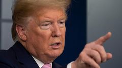 President Donald Trump told National Football League commissioner Roger Goodell he believed the season would kick off as scheduled in September; Trump is pictured April 4, 2020