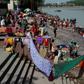 Indians dry their clothes after taking a holy dip in the River Ganges at Rishikesh, where about 700 foreign tourists remain as India's virus lockdown continues