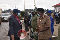 Interior CS Fred Matiang'i speaking to security bosses during a visit to Nyandarua County on june 15