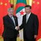 Chinese President Xi Jinping shakes hands with then Algerian prime minister Ahmed Ouyahia in Beijing in 2018