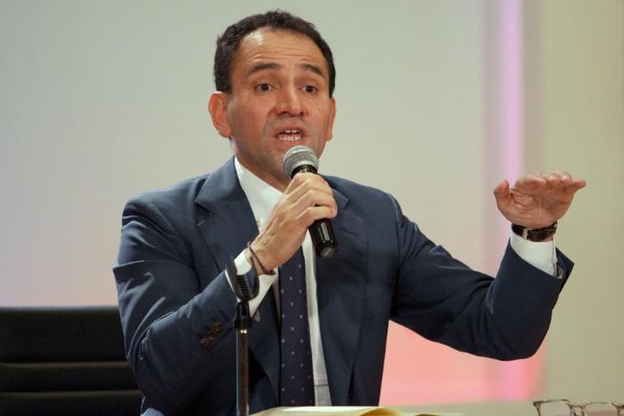 Mexican Finance Minister Arturo Herrera, pictured in July 2019, was in the office of Mexico's president in a meeting this week