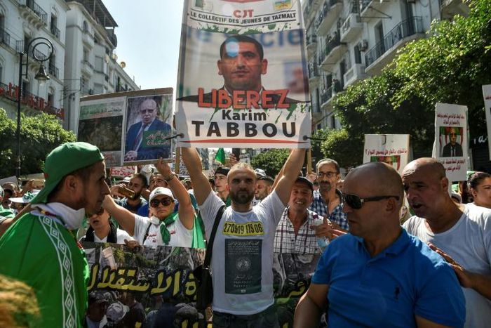 Protesters in Algiers in September called for the release of Karim Tabbou, a veteran opposition figure serving a one-year term for an 'attack on the integrity of national territory'