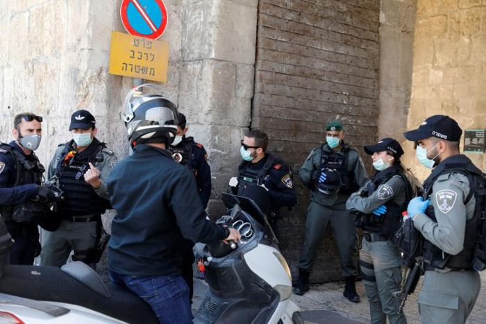 Israeli security forces routinely carry out checks and patrols around the Lions' Gate entrance to Jerusalem's walled Old City