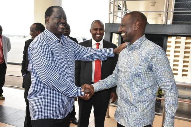 File image of DP Ruto with Raila Odinga