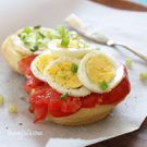 egg tomato and scallion sandwich