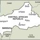 Map of the Central African Republic locating Ndele, where fighting between armed groups led to the deaths of 25 people, including 21 civilians