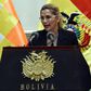 Bolivia's interim president Jeanine Anez speaks during a ceremony to swear-in her new cabinet after a government reshuffle in January 2020