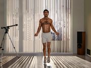 PSYCHO EXERCISER- To et into shape like American Psychos Patrick Bateman, Nanjiani says, &quot;I tried all the different diets: paleo, keto, fasting. Id go for a couple weeks, hit a plateau, and then switch. Now I take all of the lessons Ive learned from all of them combined.&quot; Get Kumails Look: Polo Ralph Lauren boxers; Adidas Originals sneakers