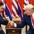 North Korean leader Kim Jong Un (L) and US President Donald Trump shake hands on June 30, 2019, during a meeting on the south side of the Military Demarcation Line that divides North and South Korea