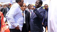 File image of President Uhuru Kenyatta with ODM leader Raila Odinga at a past event
