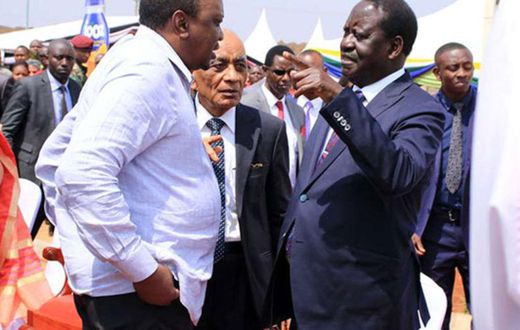 File image of President Uhuru Kenyatta with ODM leader Raila Odinga at a past event