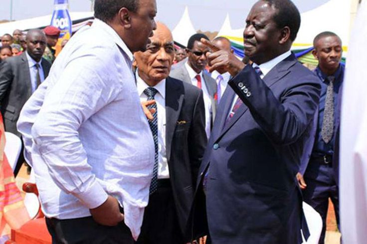 File image of President Uhuru Kenyatta with ODM leader Raila Odinga at a past event